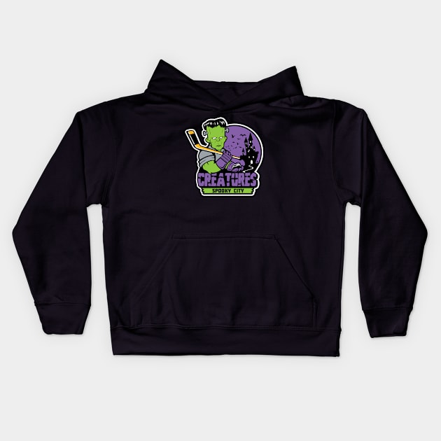 Spoky City Creatures - sport team Kids Hoodie by buby87